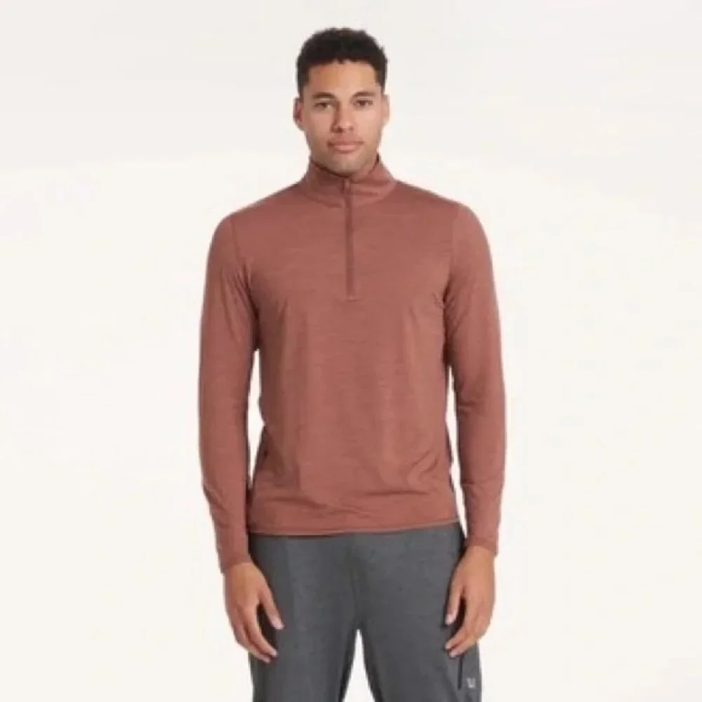 Prana Men's Brown Altitude Tracker 1/4 Zip Top Long Sleeve Size Small 1809 - Picture 8 of 13